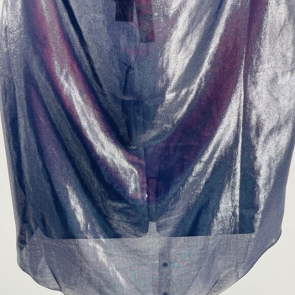 ASOS Silver Metallic Lightweight Spaghetti Strap Bare Back Dress Women Sz XS NWT - Picture 7 of 9